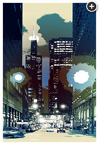 City of Blinding Lights (Aqua) by Puchalski