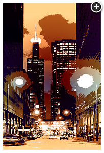 City of Blinding Lights (Red/Orange) by Puchalski